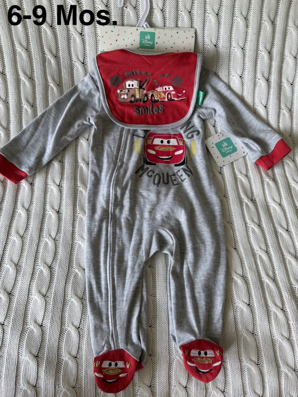 Disney Baby Cars Footed Sleeper Set Onesie 6 9 Mo NEW Mater Bib Footy Outfit 95